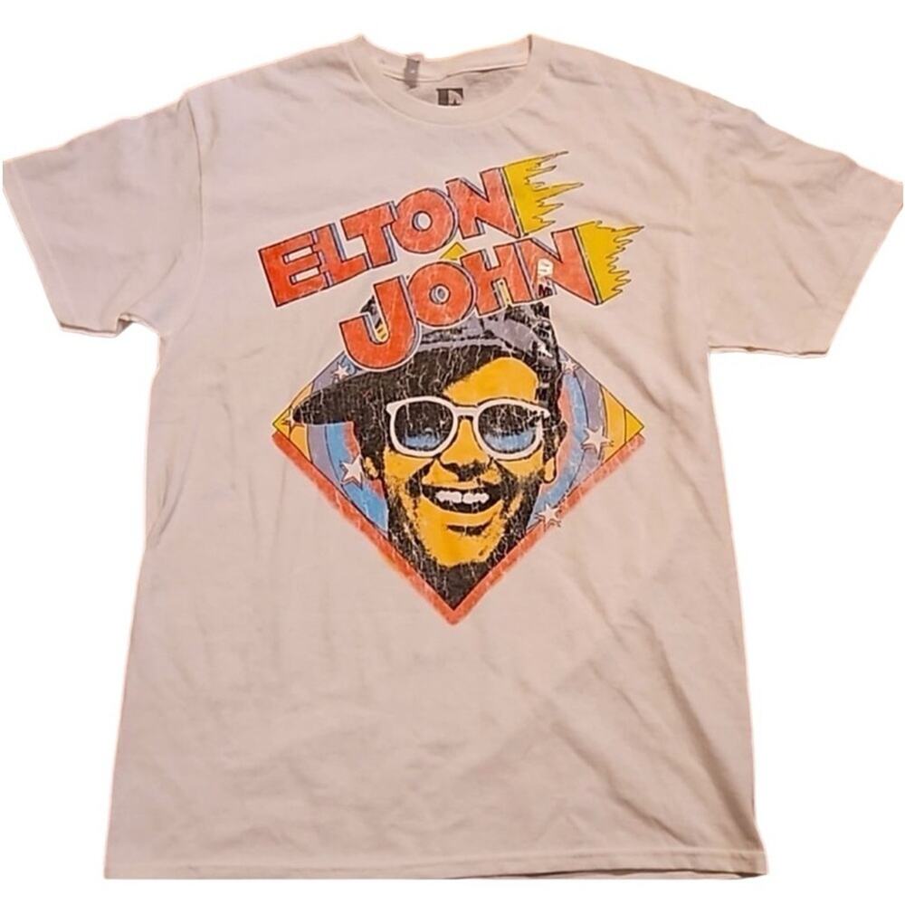 ELTON JOHN White T-shirt, Size Medium, New With Tag